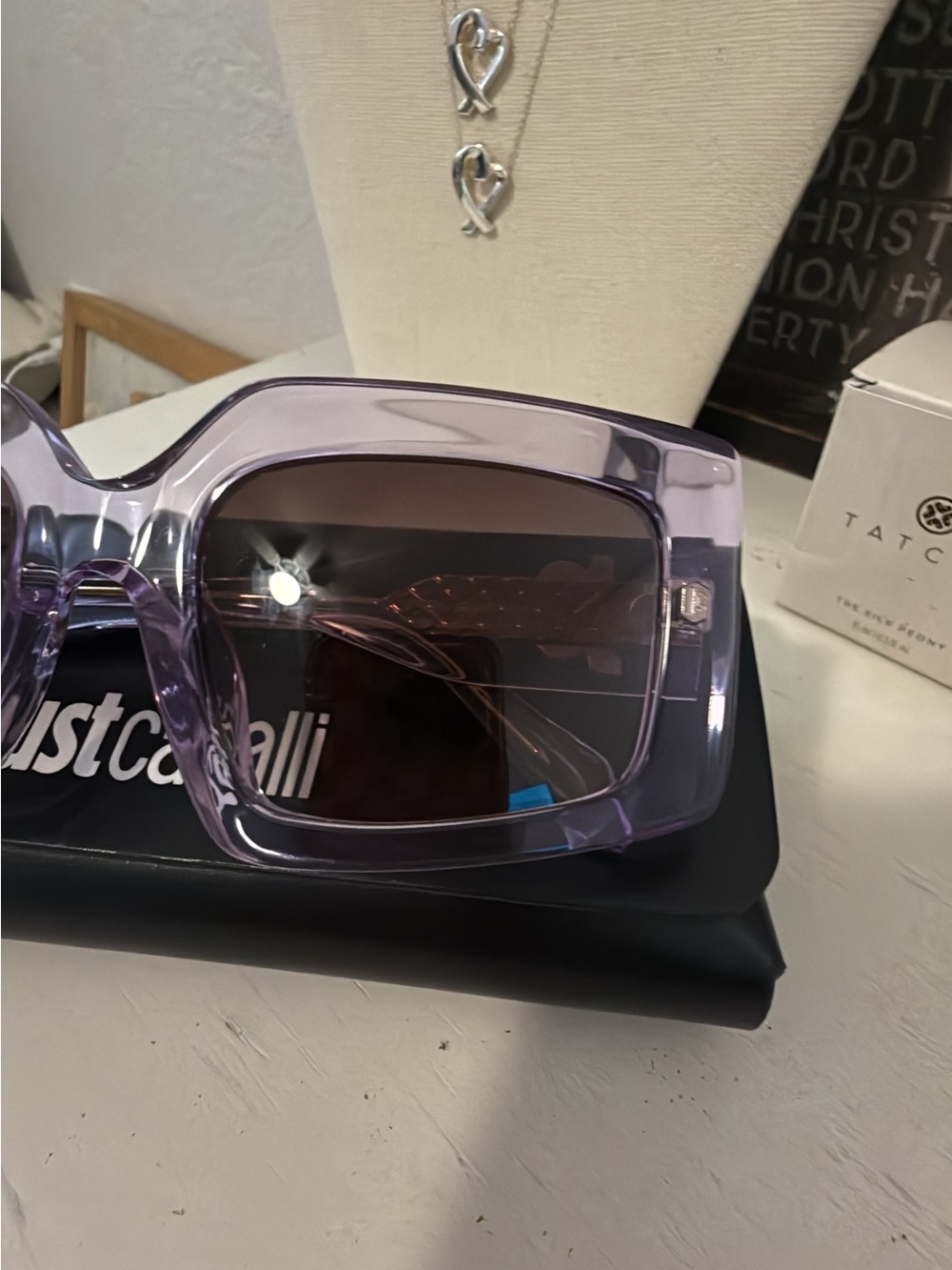 Just Cavalli SJC020 sunglasses in transparent violet brand new with case - Picture 2 of 8